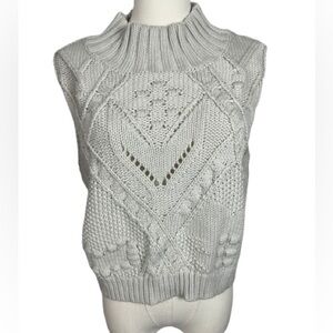 Women's Beige Knit Sweater Vest Size L